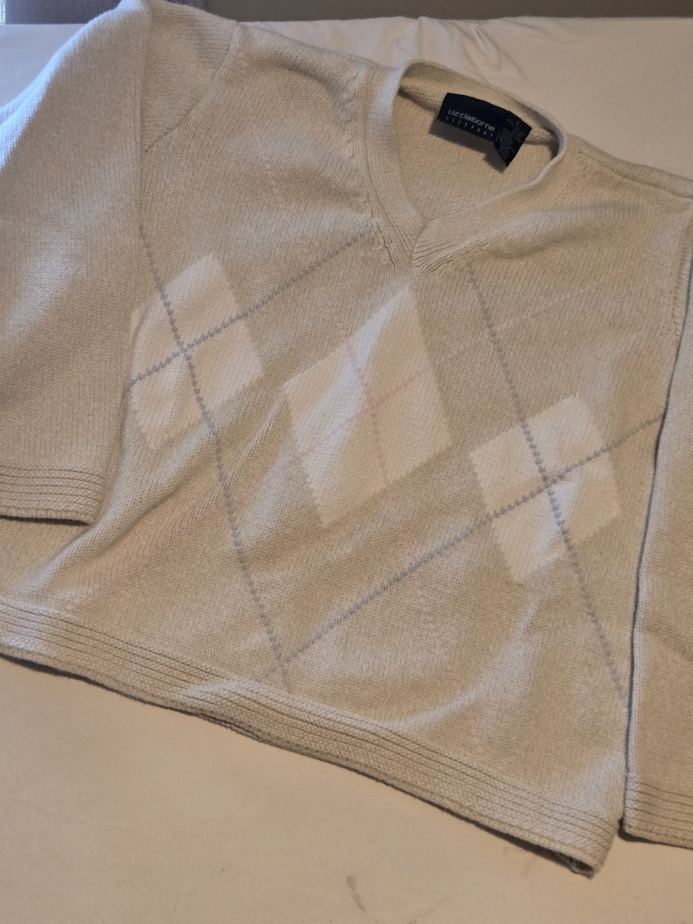 Liz Claiborne Argyle V-Neck Sweater